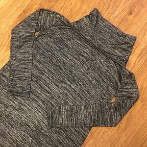 GAP Black Gray Melange Marled Striped Turtleneck Pullover Sweater Size Small